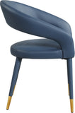 Destiny Faux Leather / Stainless Steel / Engineered Wood / Foam Contemporary Navy Faux Leather Dining Chair - 23" W x 23" D x 31.5" H