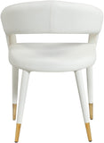 Destiny Faux Leather / Stainless Steel / Engineered Wood / Foam Contemporary White Faux Leather Dining Chair - 23" W x 23" D x 31.5" H