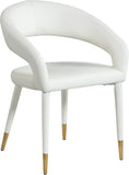 Destiny Faux Leather / Stainless Steel / Engineered Wood / Foam Contemporary White Faux Leather Dining Chair - 23" W x 23" D x 31.5" H