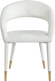 Destiny Faux Leather / Stainless Steel / Engineered Wood / Foam Contemporary White Faux Leather Dining Chair - 23" W x 23" D x 31.5" H