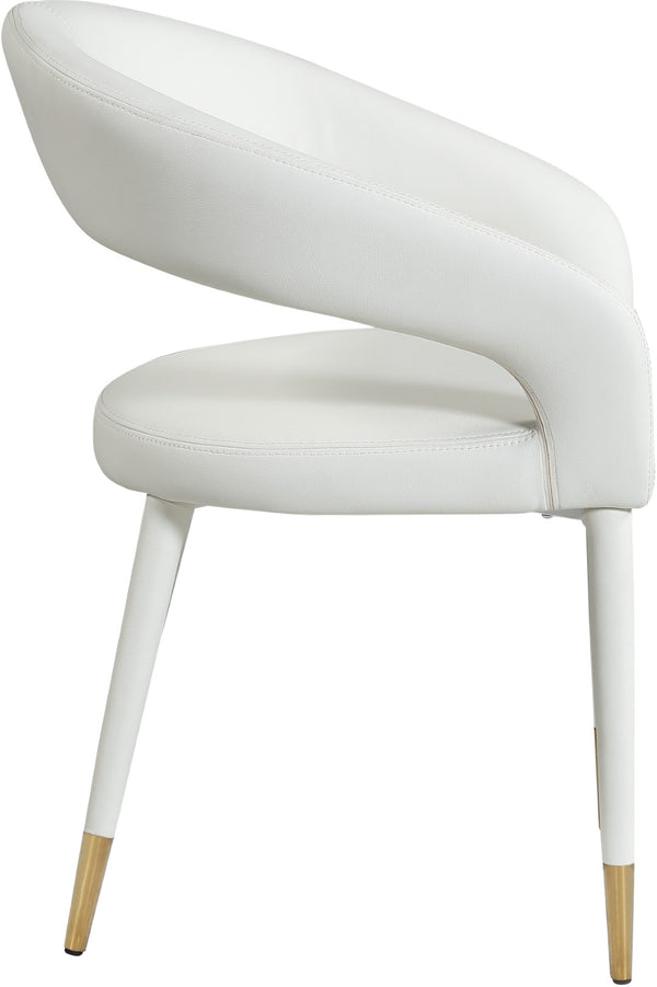 Destiny Faux Leather / Stainless Steel / Engineered Wood / Foam Contemporary White Faux Leather Dining Chair - 23" W x 23" D x 31.5" H