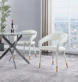 Destiny Faux Leather / Stainless Steel / Engineered Wood / Foam Contemporary White Faux Leather Dining Chair - 23" W x 23" D x 31.5" H