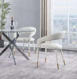 Destiny Faux Leather / Stainless Steel / Engineered Wood / Foam Contemporary White Faux Leather Dining Chair - 23" W x 23" D x 31.5" H