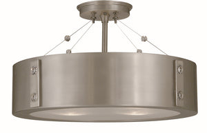 4-Light Satin Pewter/Polished Nickel Oracle Flush / Semi-Flush Mount