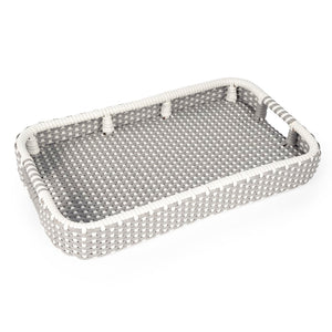 Butler Specialty Selena Grey & White Rattan Bar Cart 5397266