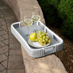 Butler Specialty Selena Grey & White Rattan Bar Cart 5397266