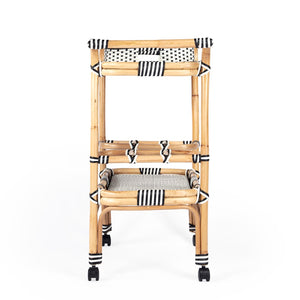 Butler Specialty Selena Black & White Rattan Bar Cart 5397295