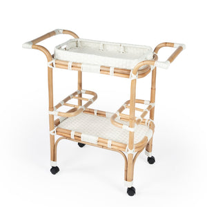 Butler Specialty Selena White Rattan Bar Cart 5397304