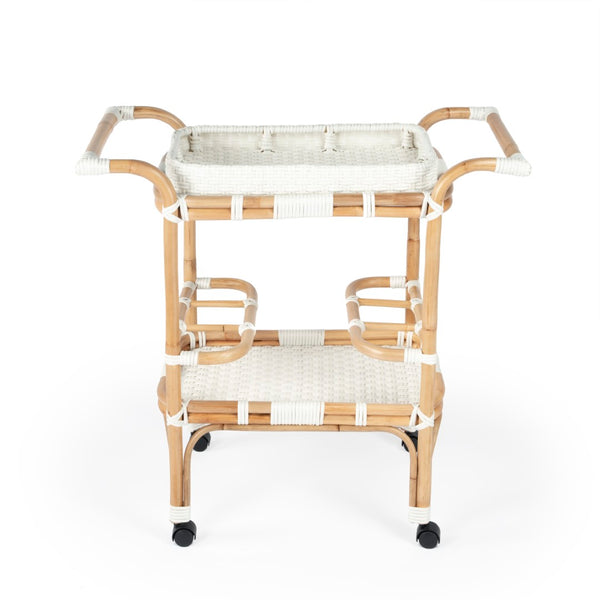 Butler Specialty Selena White Rattan Bar Cart 5397304