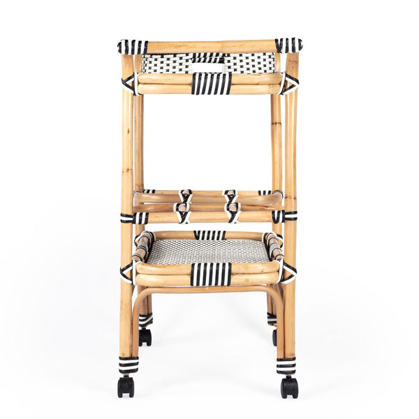Butler Specialty Selena White Rattan Bar Cart 5397304