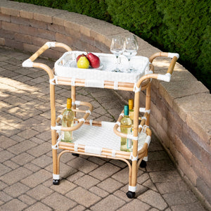 Butler Specialty Selena White Rattan Bar Cart 5397304