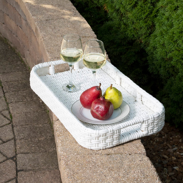 Butler Specialty Selena White Rattan Bar Cart 5397304