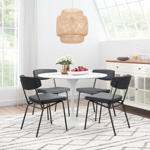 Zuo Modern Ellen 100% Polyurethane, Plywood, Steel Modern Commercial Grade Dining Chair Set - Set of 2 Vintage Black, Black 100% Polyurethane, Plywood, Steel