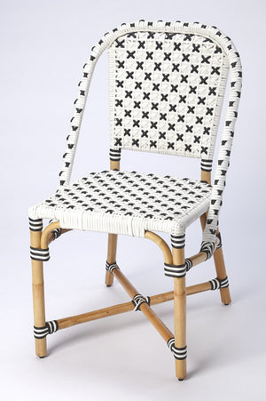 Butler Specialty Tenor White & Black Rattan Side Chair 5398295