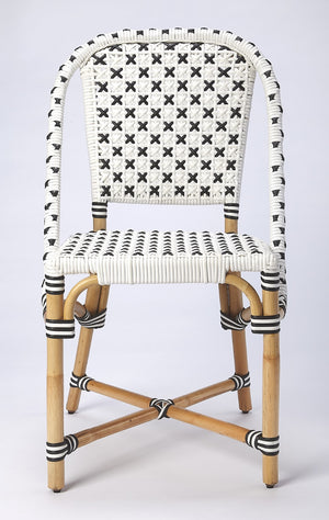 Butler Specialty Tenor White & Black Rattan Side Chair 5398295