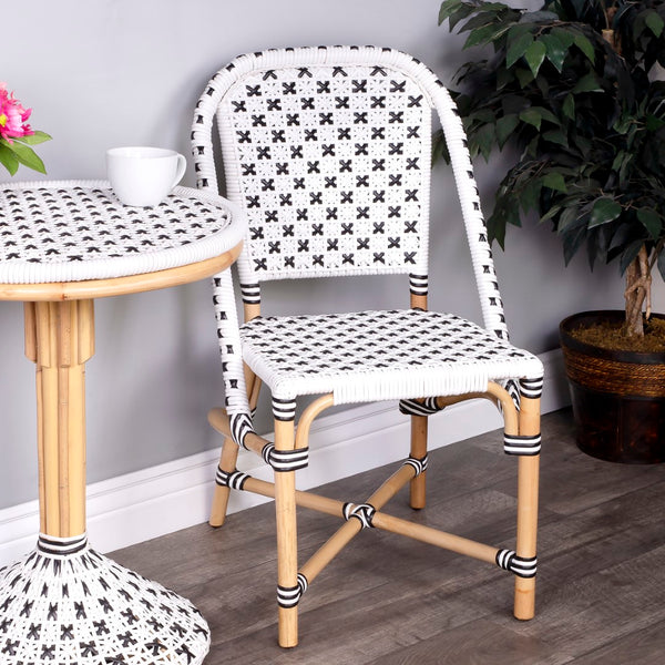 Butler Specialty Tenor White & Black Rattan Side Chair 5398295