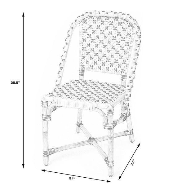 Butler Specialty Tenor White & Black Rattan Side Chair 5398304