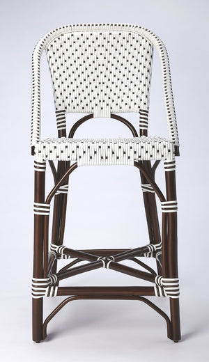 Butler Specialty Solstice White & Chocolate Rattan Counter Stool 5399354