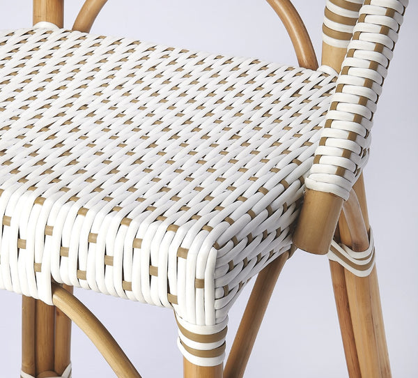 Butler Specialty Solstice White &  Tan Rattan Counter Stool 5399415