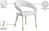 Destiny Boucle Fabric / Stainless Steel / Foam Contemporary Cream Boucle Fabric Dining Chair - 23" W x 23" D x 31.5" H