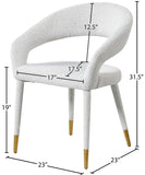 Destiny Boucle Fabric / Stainless Steel / Foam Contemporary Cream Boucle Fabric Dining Chair - 23" W x 23" D x 31.5" H