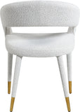 Destiny Boucle Fabric / Stainless Steel / Foam Contemporary Cream Boucle Fabric Dining Chair - 23" W x 23" D x 31.5" H