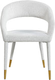 Destiny Boucle Fabric / Stainless Steel / Foam Contemporary Cream Boucle Fabric Dining Chair - 23" W x 23" D x 31.5" H