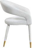 Destiny Boucle Fabric / Stainless Steel / Foam Contemporary Cream Boucle Fabric Dining Chair - 23" W x 23" D x 31.5" H