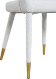 Destiny Boucle Fabric / Stainless Steel / Foam Contemporary Cream Boucle Fabric Dining Chair - 23" W x 23" D x 31.5" H