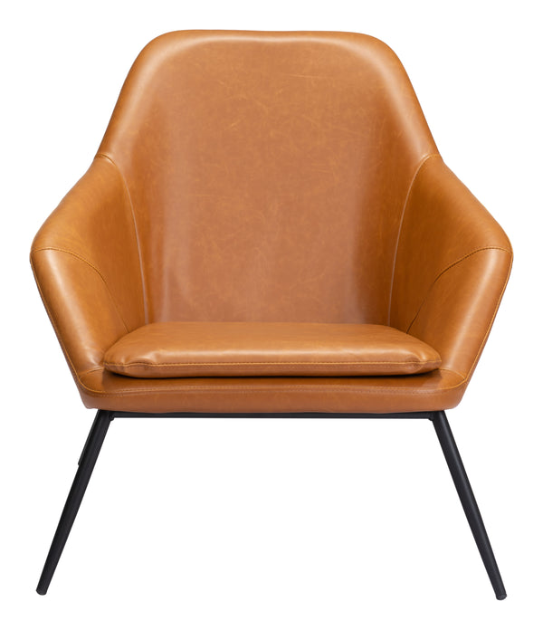 Zuo Modern Manuel 100% Polyurethane, Plywood, Steel Modern Commercial Grade Accent Chair Tan, Black 100% Polyurethane, Plywood, Steel