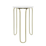 Sagebrook Home Contemporary Metal, Set of 2 -  22/28" End Tables, White/gld 16423 White Metal