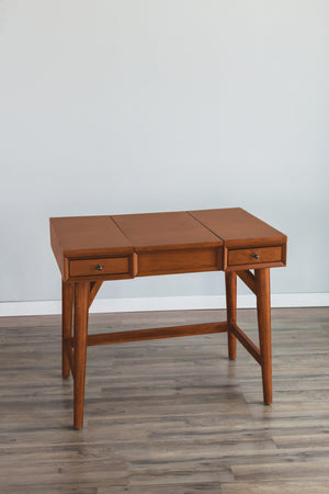 Alpine Furniture Flynn Bedroom Vanity, Acorn 966-19 Acorn Mahogany Solids & Okoume Veneer 36 x 22 x 30