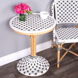 Butler Specialty Tenor White & Black Rattan Bistro Table 5400295