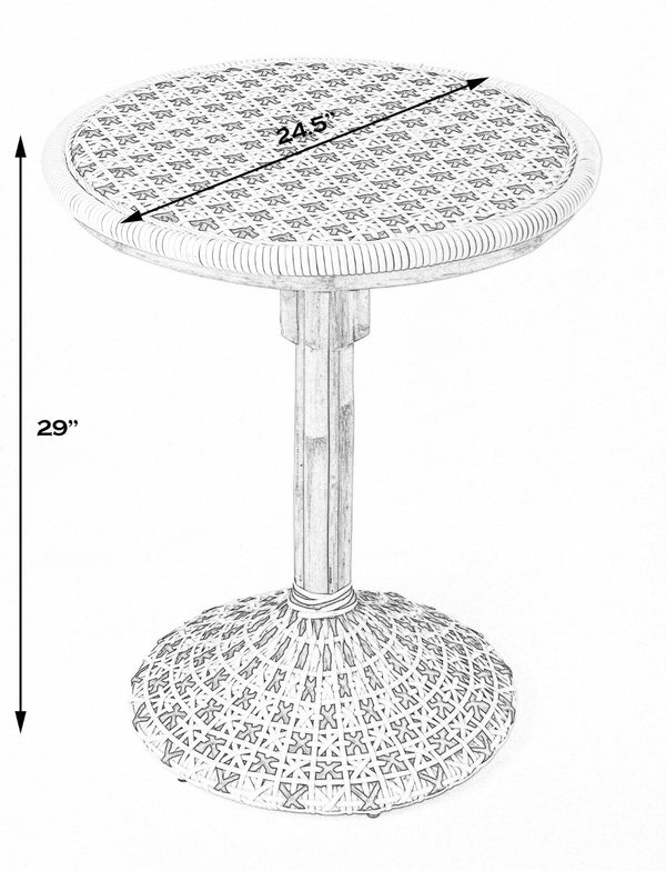 Butler Specialty Tenor White & Black Rattan Bistro Table 5400295