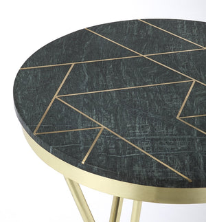 Butler Specialty Haven Green Marble & Brass Accent Table 5401025