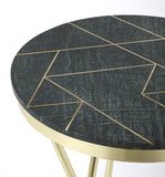 Butler Specialty Haven Green Marble & Brass Accent Table 5401025