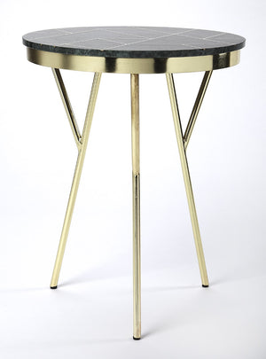 Butler Specialty Haven Green Marble & Brass Accent Table 5401025