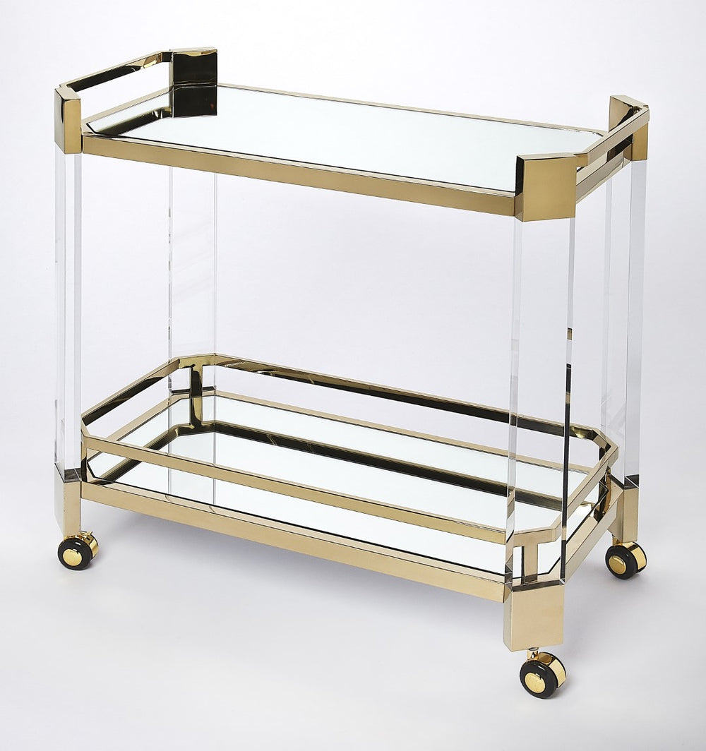 Butler Specialty Charlevoix Acrylic & Gold Serving Cart 5408335