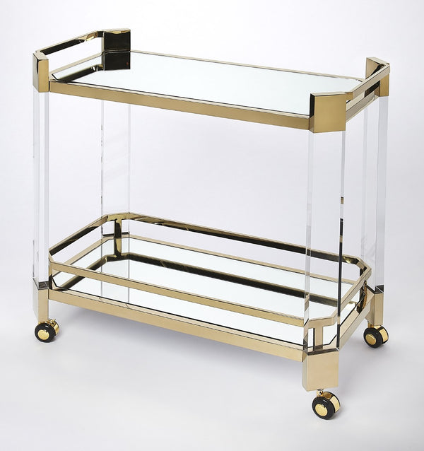 Butler Specialty Charlevoix Acrylic & Gold Serving Cart 5408335