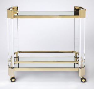 Butler Specialty Charlevoix Acrylic & Gold Serving Cart 5408335