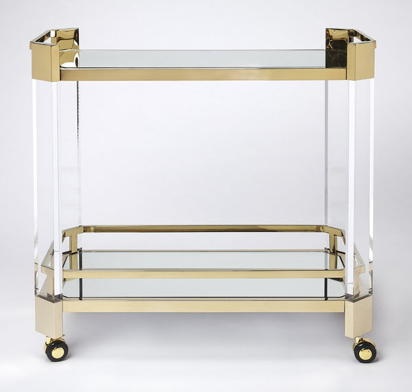 Butler Specialty Charlevoix Acrylic & Gold Serving Cart 5408335