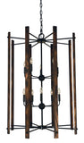 10-Light Matte Black Modern Farmhouse Foyer Chandelier