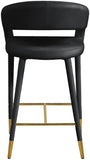 Destiny Velvet / Stainless Steel / Engineered Wood / Foam Contemporary Black Velvet Stool - 21.5" W x 22.5" D x 37.5" H