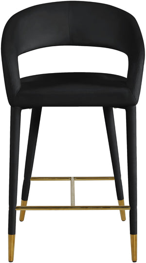 Destiny Velvet / Stainless Steel / Engineered Wood / Foam Contemporary Black Velvet Stool - 21.5" W x 22.5" D x 37.5" H