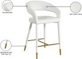 Destiny Velvet / Stainless Steel / Engineered Wood / Foam Contemporary Cream Velvet Stool - 21.5" W x 22.5" D x 37.5" H