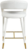 Destiny Velvet / Stainless Steel / Engineered Wood / Foam Contemporary Cream Velvet Stool - 21.5" W x 22.5" D x 37.5" H