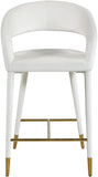 Destiny Velvet / Stainless Steel / Engineered Wood / Foam Contemporary Cream Velvet Stool - 21.5" W x 22.5" D x 37.5" H