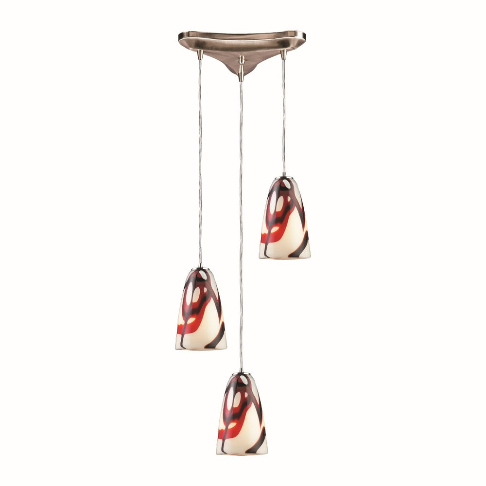 Fuego 10'' Wide 3-Light Pendant - Satin Nickel