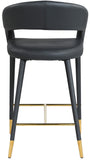 Destiny Faux Leather / Stainless Steel / Engineered Wood / Foam Contemporary Black Faux Leather Stool - 21.5" W x 22.5" D x 37.5" H