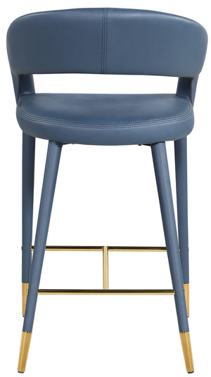 Destiny Faux Leather / Stainless Steel / Engineered Wood / Foam Contemporary Navy Faux Leather Stool - 21.5" W x 22.5" D x 37.5" H